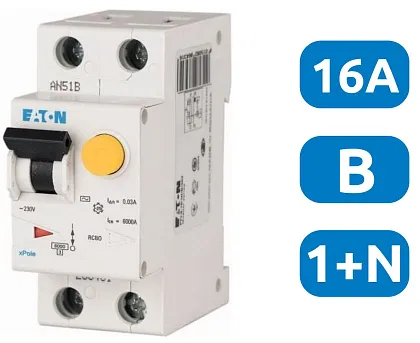 Автомат с УЗО PFL6-16/1N/B/003