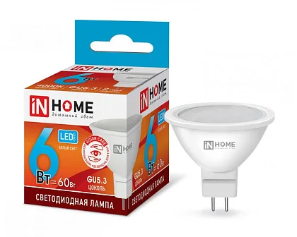 Лампа LED MR16 GU5.3 4000К 6Вт 480Лм IN HOME