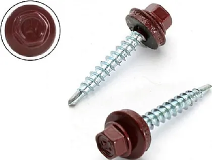 Саморез кровельный 5,5*25 винно-красн. со сверлом (250 шт) (Tech-KREP), уп