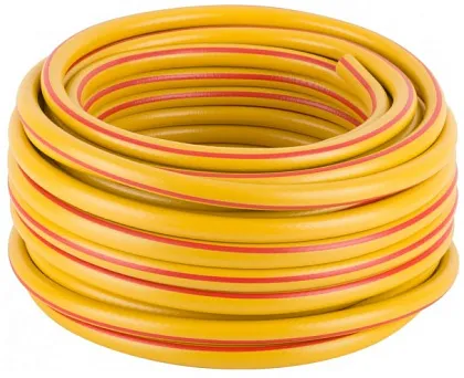 Шланг поливочный трехслойный армированный, желтый 1/2" х 2.0 мм х 50 м