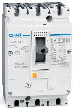 Автоматический выключатель NM8N-125S 125А 50кА 3p.TM рег. расцеп.CHINT