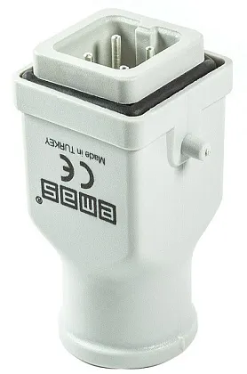 Вилка переносная пластик. 4 полюса, 10А, верхний ввод PG11