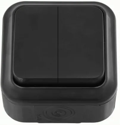 Выключатель ОУ 2-кл. IP54 Черный Пралеска Bylectrica