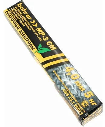 Электроды Bohrer МР-3 СМ d=4.0 мм (зеленые, натуральный рутил (87%TiO2), мало брызг и дыма, без запа