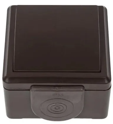 Выключатель ОУ 1-кл. IP55 шоколад ПРАЛЕСКА АКВА Bylectrica