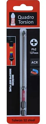Бита 1/4" Ph2х127мм магнитная (1 шт) Quadro Torsion