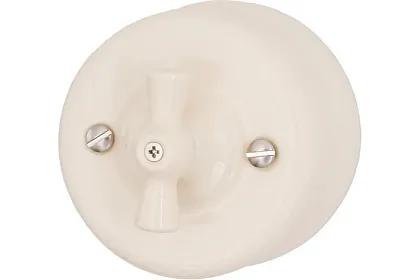 Выключатель 1кл. проходной, керамика, цвет Песочное золото