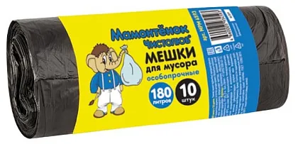 Мешок для мусора 180л/24мкр *10шт MPM4593