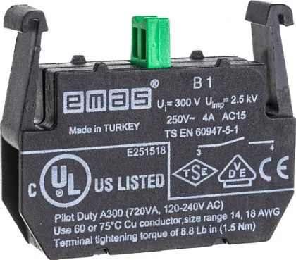 Блок-контакт B1 Старт 1но IP40 Emas