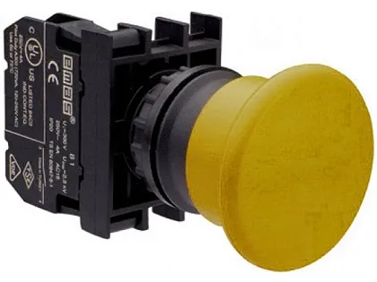 Кнопка гриб B100MS без фикс. желт. 1но IP40 Emas