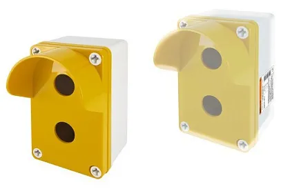 Пост кнопочный КП102 c козырьком  2 мест. IP66 ABS желт. TDM