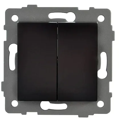 Выключатель 2-кл. чёрный A-009B "Аура" AWSproducts