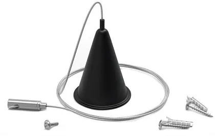 Комплект подвесов для трековых шинопроводов Gauss, цвет черный, 