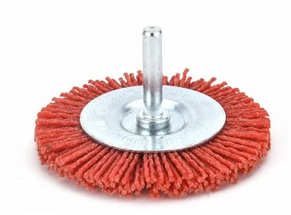 Щетка дисковая с хвостовиком, нейлоновая, диаметр 100 мм HOEGERT