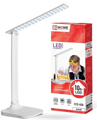 Светильник настольный LED ССО 02Б 10Вт 4000K 625Лм Белый IN HOME