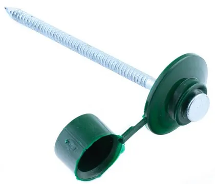 Гвозди 80мм для ондулина цинк с пласт. шляп. зел. (100 шт.) (Стройбат), уп