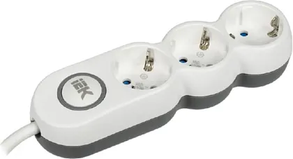 Удлинитель бытовой 3гн. 1,5м с/з с выкл. ПВС 3х1,5мм2 UNO У03В IEK