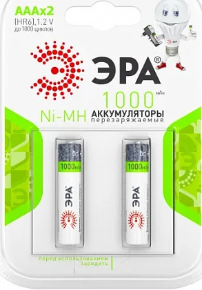 Аккумулятор LR03 1000mAh Ni-Mh ЭРА BL-2