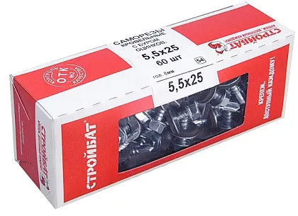 Саморез кровельный 5,5*25 оцинк. со сверлом (60 шт.) (Стройбат), уп