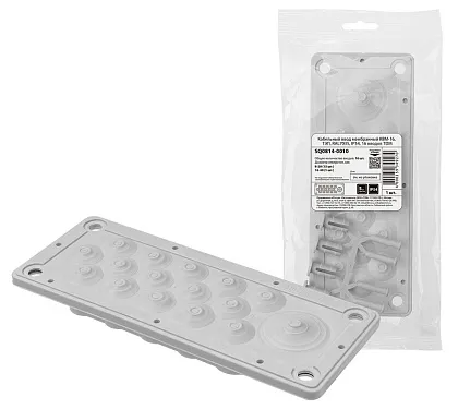 Кабельный ввод мембранный КВМ-16, ТЭП, RAL7035, IP54, 16 вводов TDM