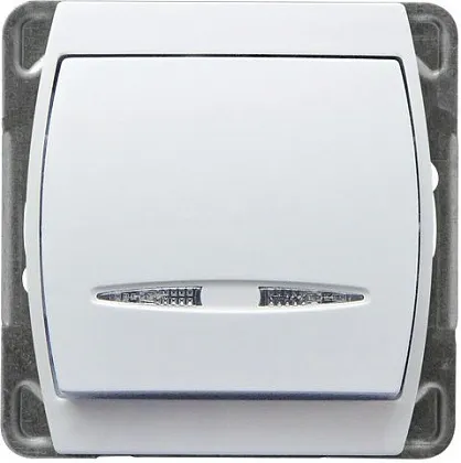 Выключатель LP-1JS 347 1кл. с подсветкой (без рамки)