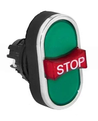 Головка кнопки BDB30YY тройная, зелёный + зелёный цвет, IP50