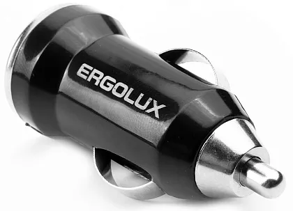 Автомобильное ЗУ ERGOLUX ELX-CA01P-C02 ПРОМО (1USB, 12В, 5V/2А, LED, Черный, Пакет )
