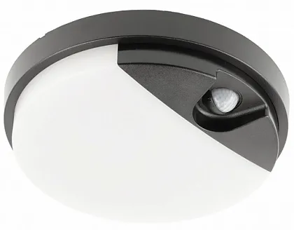 Светильник LED TULON  датчиком движения, 15W, 1350lm, 4000K, AC220-240V, IP54, круглый, черный/бел G