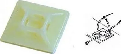 Самоклеящаяся площадка 28х28 для хомутов 4,8, белый (100шт), уп