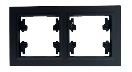 Рамка 2-я чёрная горизонтальная U2B-029 SoftTouch "Uno" AWSproducts