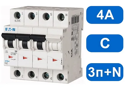 Автомат FAZ-C4/3N (С) 4А 3+N 15кА