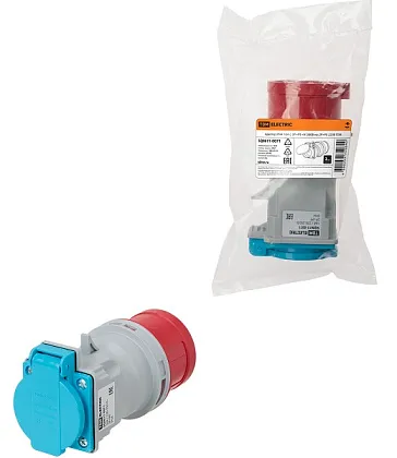 Адаптер 16A с 5п (3Р+PЕ+N ) 380В на (2Р+PЕ) 220В IP44 TDM