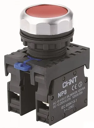 Кнопка NP8-01BN/4  крас. 1нз IP65 CHINT