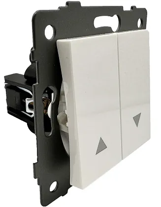 Выключатель жалюзи 2-кл. белый A-013W "Аура" AWSproducts