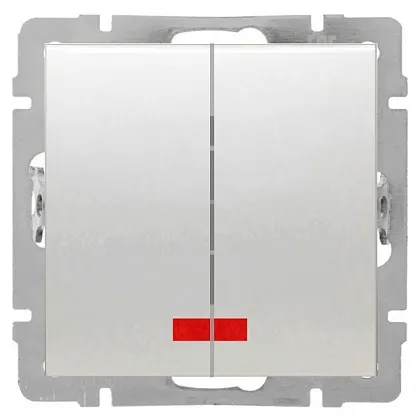 Выключатель 2-кл. с подсветкой Белый LK80 Ecoplast