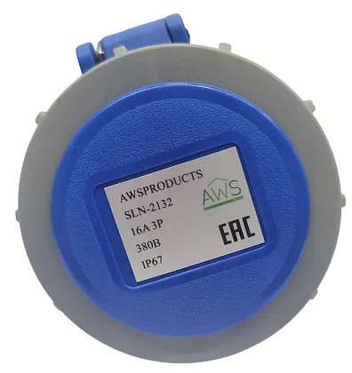Розетка переносная 16A 3п (2P+PE) SLN-2132 IP67, 380В, AWSPRODUCTS