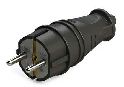Вилка каучук прямая с/з IP44 MultiSet SE