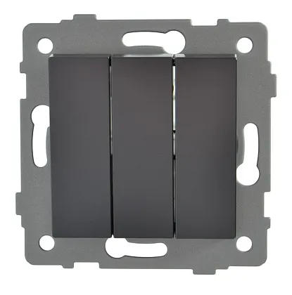 Выключатель 3-кл. чёрный A-015B "Aura" AWSproducts