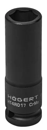 Головка шестигранная ударная удлин 1/2", 17 мм, HOEGERT