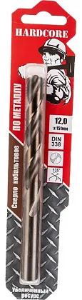 Сверло по металлу 12,0 мм Co5% Hardcore