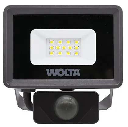 Прожектор LED 10Вт 5700K IP65 900лм с датчиком WOLTA