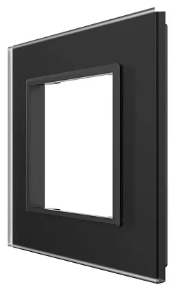 Рамка 1-я Черный матовый (стекло) Livolo