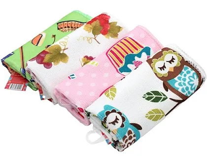 Салфетка из микрофибры универсал  300г/м2, 30х40см, 4 цвета КОШКИН ДОМ