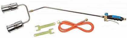 Горелка газовая кровельная двойная, набор (горелка 100см, шланг 5м, мах 1850°C) HOEGERT, ком