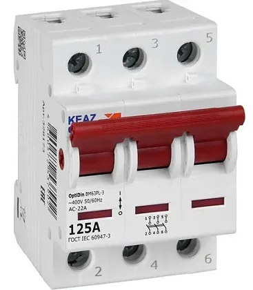 Выключатель нагрузки модульный OptiDin BM63PL-3125-УХЛ3 (ВМ63PL) КЭАЗ 328173
