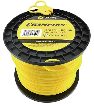 Леска для триммера круг 3.0мм* 164м CHAMPION