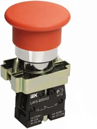 Кнопка LAY5-BS542 Грибок фикс. поворот. 1нз IEK