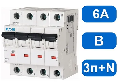 Автомат CLS6-B 6/3N (B) 6А 3+N