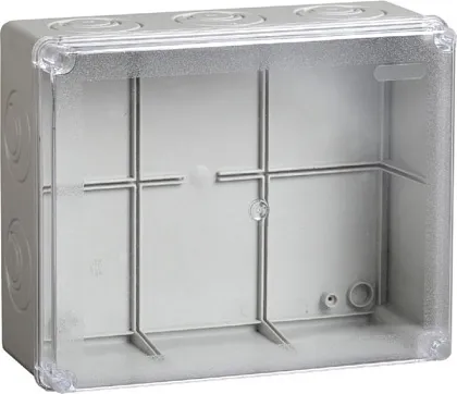 Коробка распред. о/п 240х195х90 IP44 СЕРАЯ 5 сальников прозр.крыш. КМ41275 IEK (6)
