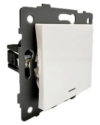 Выключатель 1-кл. с подсветкой белый A-002W "Аура" AWSproducts